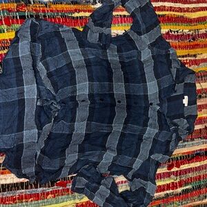 Westport Navy and Light Blue Plaid Flannel